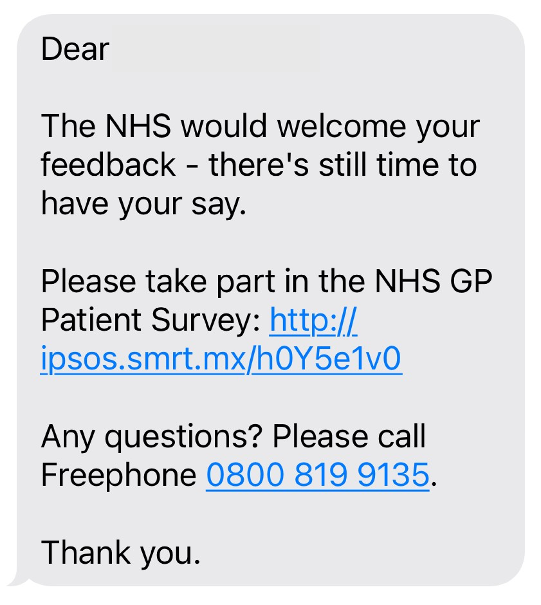 An image of the SMS reminders